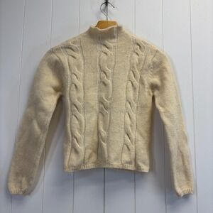 Vintage Appleseeds Heritage Academia Cable Knit Sweater Womens Size XS Preppy
